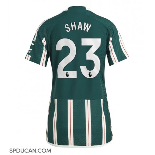 Zenski Nogometni Dres Manchester United Luke Shaw #23 Gostujuci 2023-24 Kratak Rukav